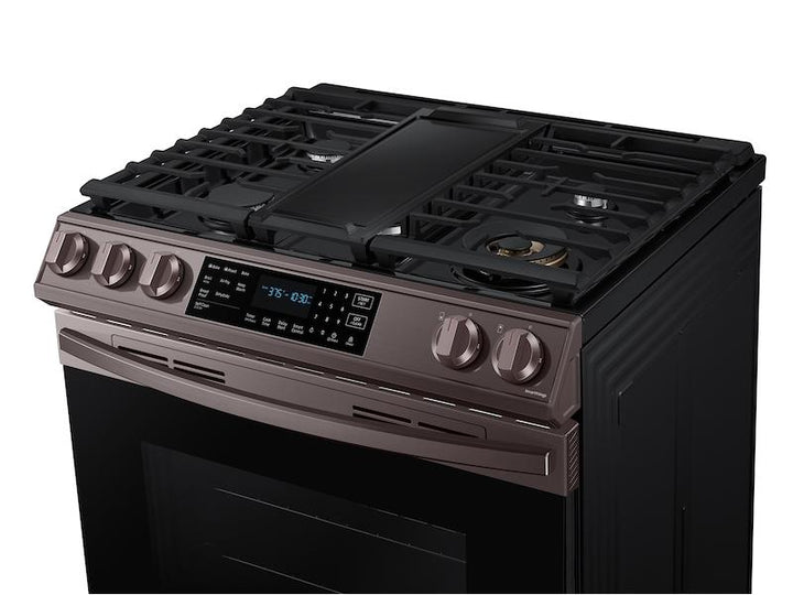 SAMSUNG NX60T8511ST 6.0 cu ft. Smart Slide-in Gas Range with Air Fry in Tuscan Stainless Steel