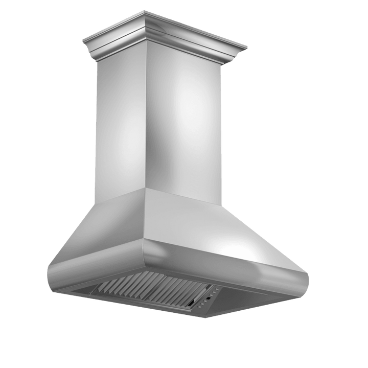 ZLINE KITCHEN AND BATH 587CRN30 ZLINE Professional Convertible Vent Wall Mount Range Hood in Stainless Steel with Crown Molding Size: 30 Inch