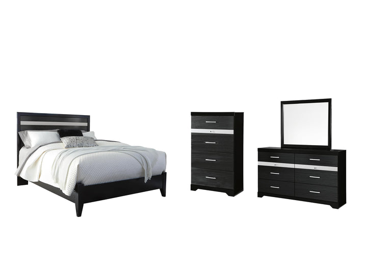 ASHLEY FURNITURE PKG007650 Queen Panel Bed With Mirrored Dresser and Chest
