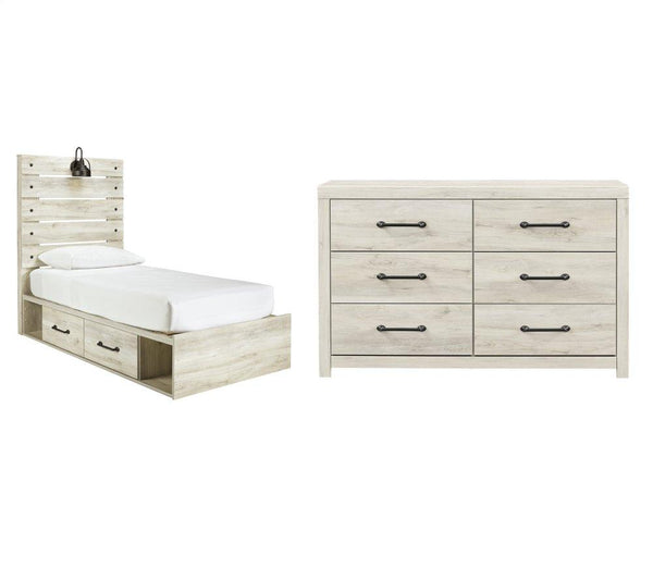 ASHLEY FURNITURE PKG002975 Twin Panel Bed With 2 Storage Drawers With Dresser