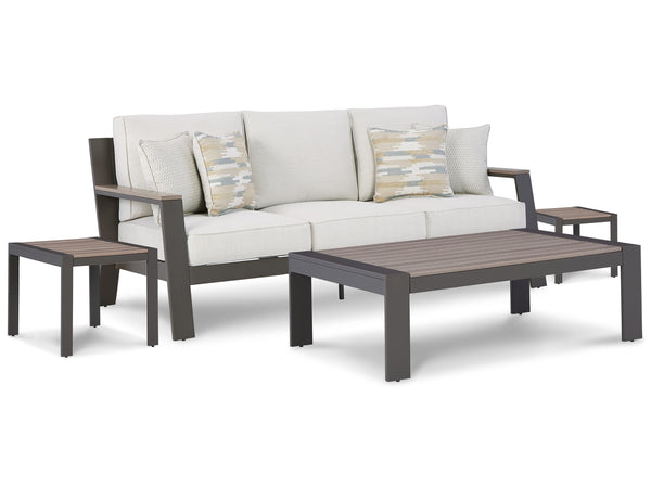 ASHLEY FURNITURE PKG014570 Outdoor Sofa With Coffee Table and 2 End Tables