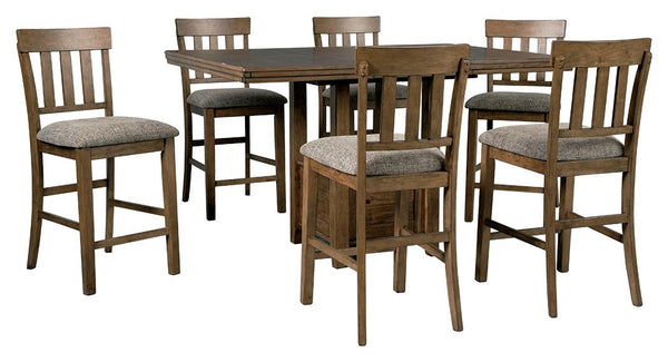 ASHLEY FURNITURE PKG002072 Counter Height Dining Table and 6 Barstools