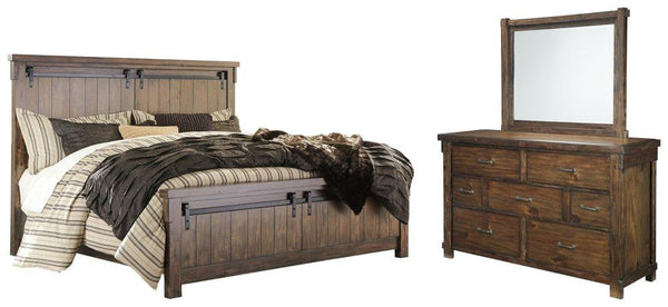 ASHLEY FURNITURE PKG006352 King Panel Bed With Mirrored Dresser