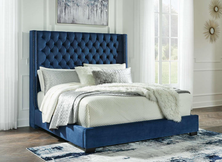 ASHLEY FURNITURE PKG010735 King Upholstered Bed With Dresser