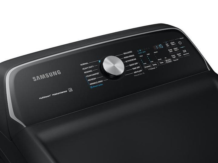 SAMSUNG DVE54R7600V 7.4 cu. ft. Electric Dryer with Steam Sanitize+ in Black Stainless Steel