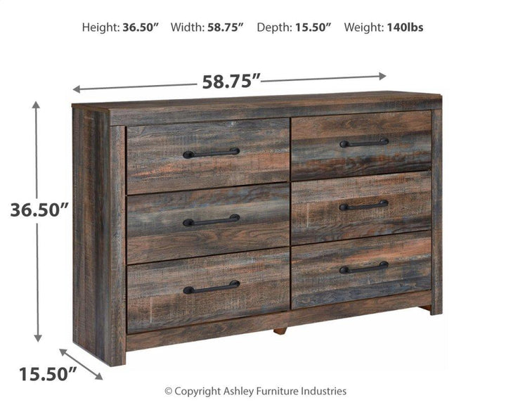 ASHLEY FURNITURE PKG003439 Full Panel Bed With 2 Storage Drawers With Dresser