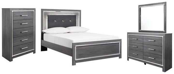 ASHLEY FURNITURE PKG003609 Full Panel Bed With Mirrored Dresser and Chest