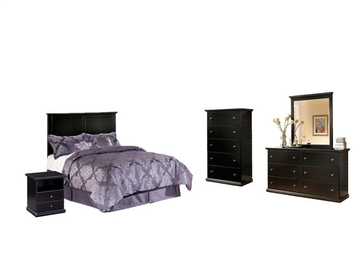 ASHLEY FURNITURE PKG002689 Full Panel Headboard With Mirrored Dresser, Chest and Nightstand