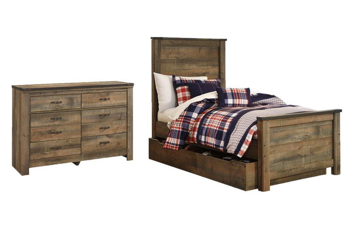 ASHLEY FURNITURE PKG005050 Twin Panel Bed With 1 Storage Drawer With Dresser