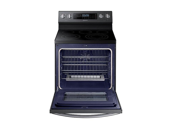 SAMSUNG NE59N6650SG 5.9 cu. ft. Freestanding Electric Range with True Convection & Steam Assist in Black Stainless Steel