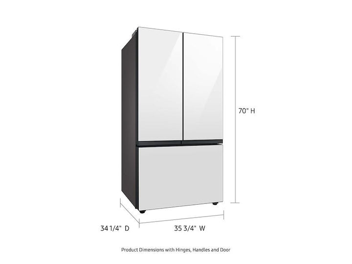 SAMSUNG RF30BB620012AA Bespoke 3-Door French Door Refrigerator 30 cu. ft. with AutoFill Water Pitcher in White Glass