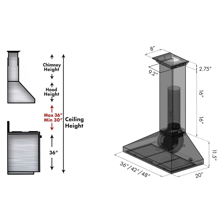 ZLINE KITCHEN AND BATH KL3CRNBT30 ZLINE Wall Mount Range Hood In Stainless Steel With Built-In CrownSound R Bluetooth Speakers Size: 30 inch