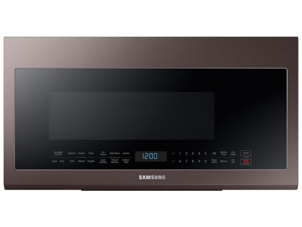 SAMSUNG ME21R706BAT Bespoke Over-the-Range Microwave 2.1 cu. ft. with Sensor Cooking in Fingerprint Resistant Tuscan Stainless Steel