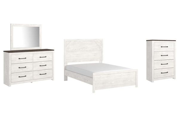 ASHLEY FURNITURE PKG009379 Full Panel Bed With Mirrored Dresser and Chest