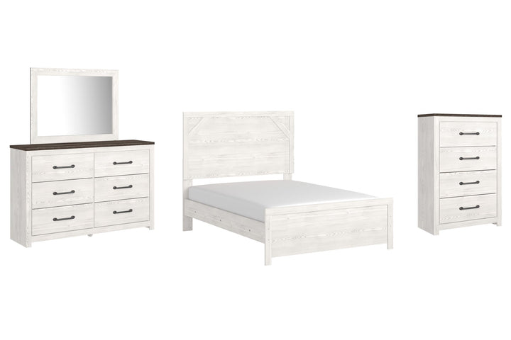 ASHLEY FURNITURE PKG009379 Full Panel Bed With Mirrored Dresser and Chest