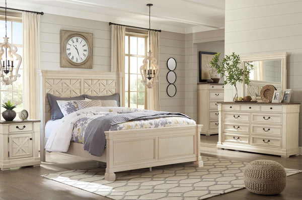 ASHLEY FURNITURE PKG006099 Queen Panel Bed With Mirrored Dresser and 2 Nightstands