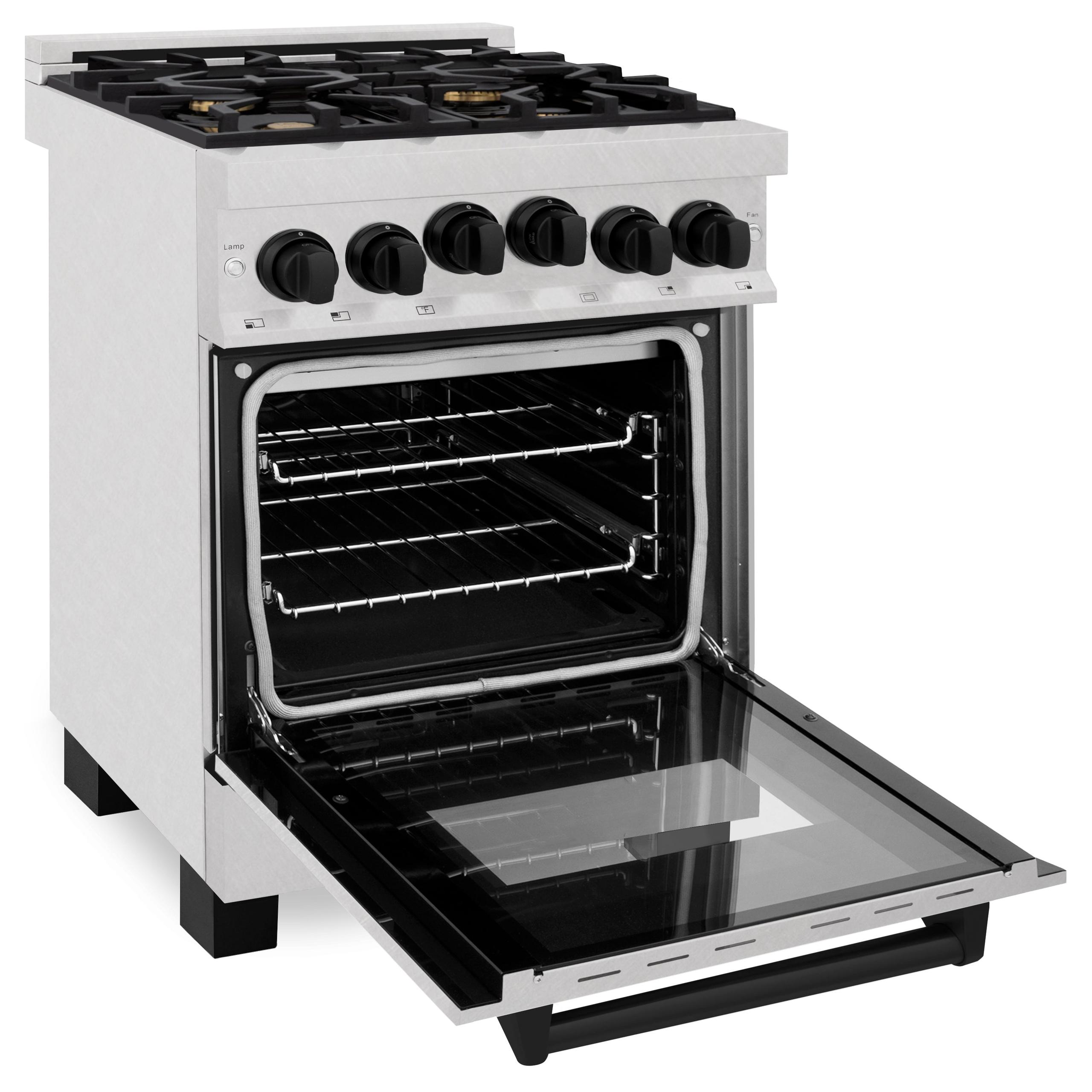 ZLINE KITCHEN AND BATH RGSZSN24CB ZLINE Autograph Edition 24" 2.8 cu. ft. Range with Gas Stove and Gas Oven in DuraSnow R Stainless Steel with Champagne Bronze Accents Color: Champagne Bronze