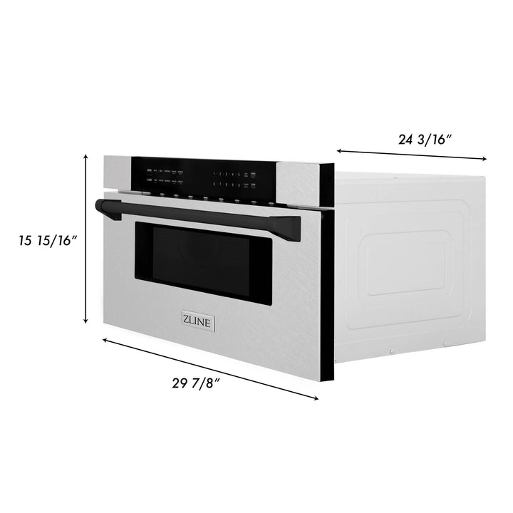 ZLINE KITCHEN AND BATH MWDZ30SSCB ZLINE Autograph Edition 30" 1.2 cu. ft. Built-In Microwave Drawer in Fingerprint Resistant Stainless Steel with Accents Color: Champagne Bronze