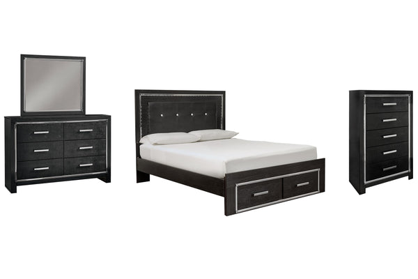 ASHLEY FURNITURE PKG008322 Queen Panel Bed With Storage With Mirrored Dresser and Chest