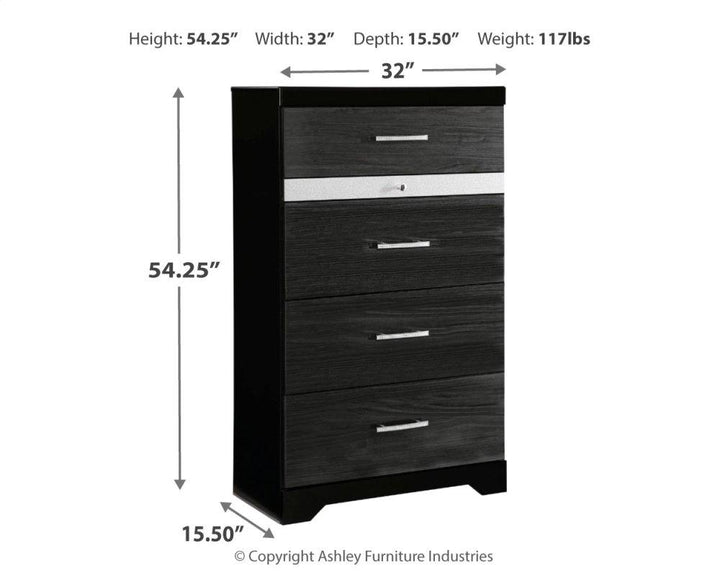 ASHLEY FURNITURE PKG007657 Queen Panel Bed With 2 Storage Drawers With Mirrored Dresser, Chest and Nightstand