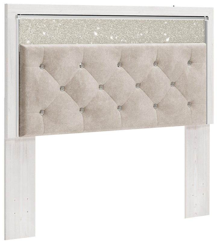 ASHLEY FURNITURE PKG009470 Queen Panel Headboard With Mirrored Dresser, Chest and Nightstand