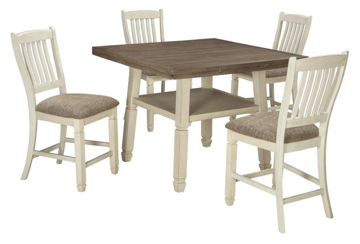 ASHLEY FURNITURE D647D6 Bolanburg Counter Height Dining Table and 4 Barstools