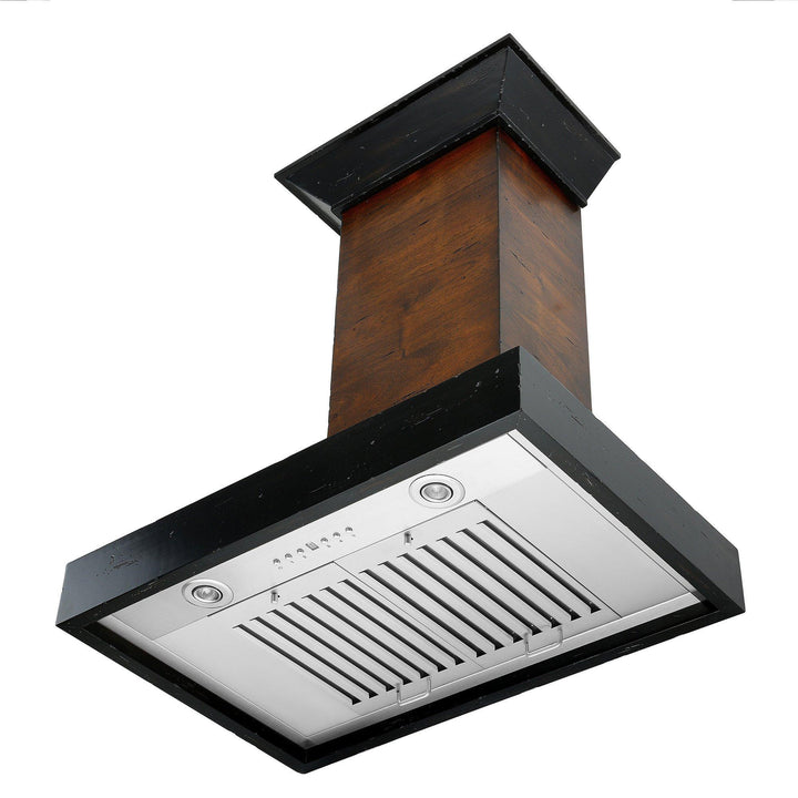 ZLINE KITCHEN AND BATH KBARRD36 ZLINE Ducted Wooden Wall Mount Range Hood in Antigua and Walnut with Remote Motor Size: 36 Inch