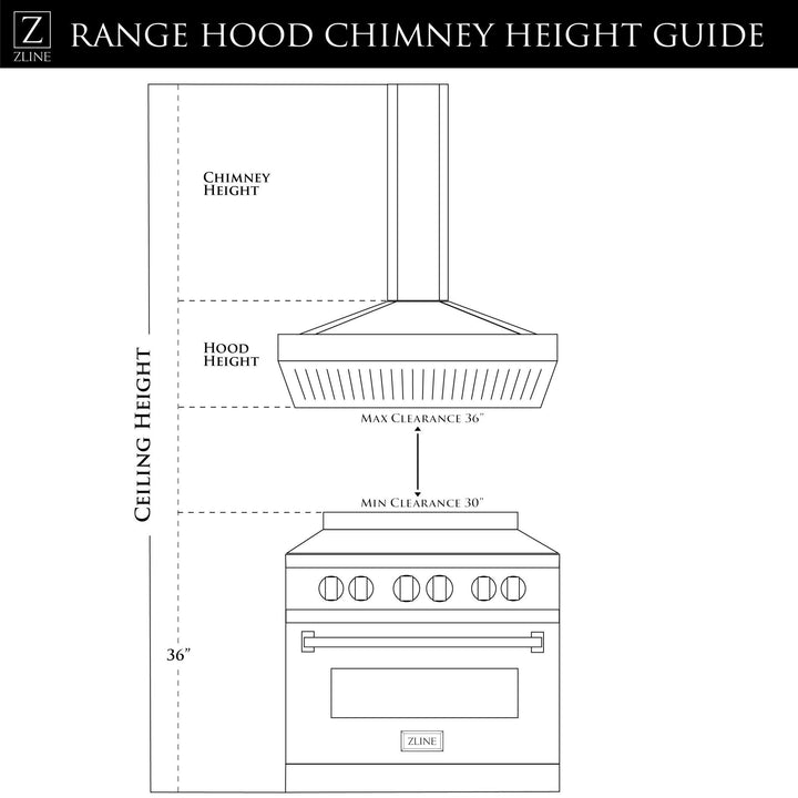 ZLINE KITCHEN AND BATH GL1I30 ZLINE Island Mount Range Hood In Stainless Steel Size: 30 inch