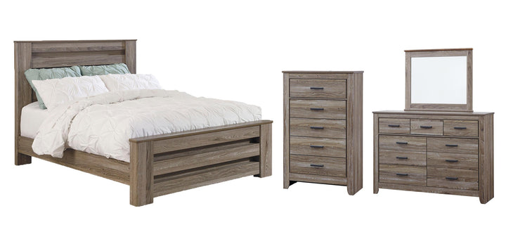 ASHLEY FURNITURE PKG003973 Queen Panel Bed With Mirrored Dresser and Chest