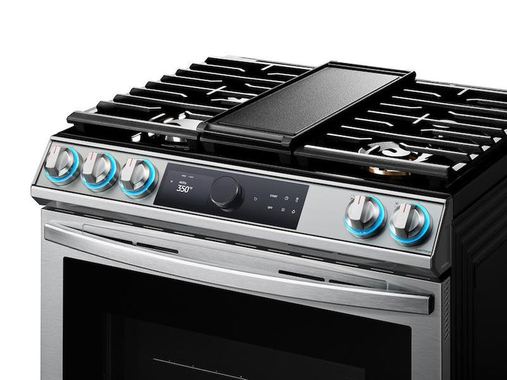 SAMSUNG NX60T8711SS 6.0 cu ft. Smart Slide-in Gas Range with Smart Dial & Air Fry in Stainless Steel