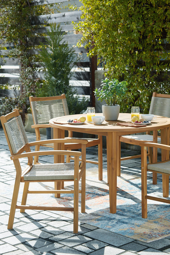 ASHLEY FURNITURE PKG013835 Outdoor Dining Table and 4 Chairs