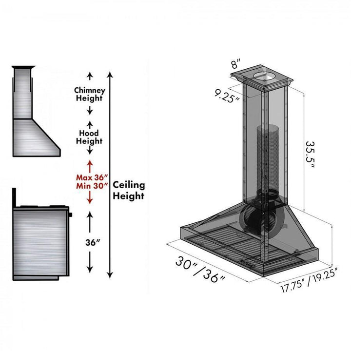 ZLINE KITCHEN AND BATH KB2HBBXB30 ZLINE Designer Series Wall Mount Range Hood Size: 30 Inch