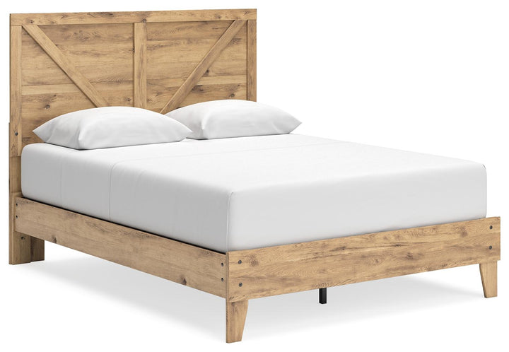 ASHLEY FURNITURE EB2712B3 Larstin Queen Crossbuck Panel Platform Bed