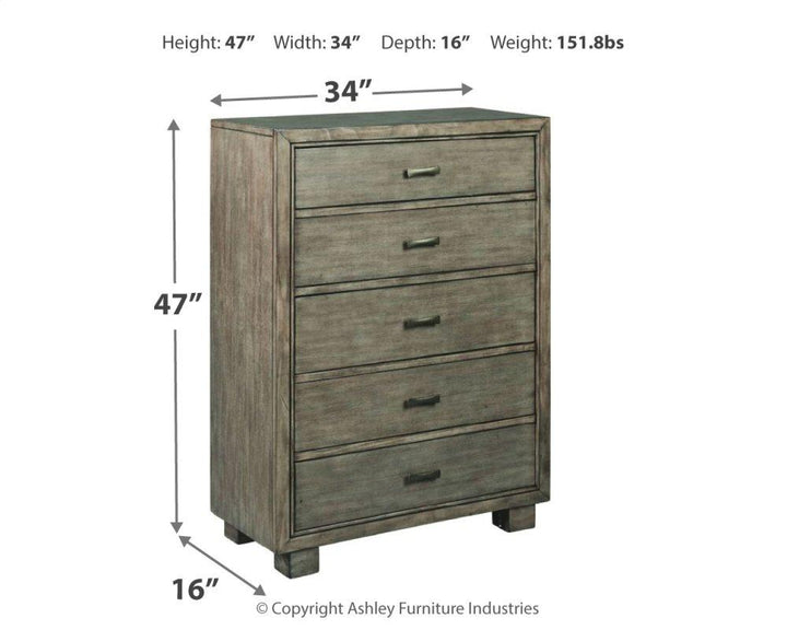 ASHLEY FURNITURE PKG005723 Queen Bookcase Bed With Mirrored Dresser and Chest