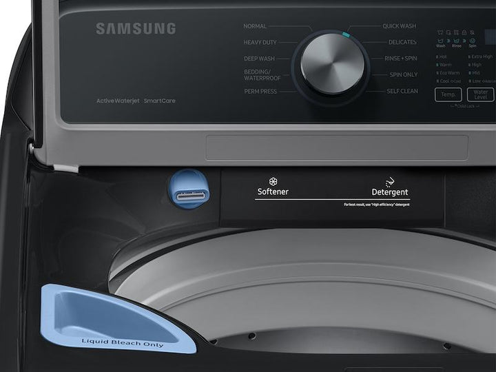 SAMSUNG WA44A3405AV 4.4 cu. ft. Top Load Washer with ActiveWave TM Agitator and Active WaterJet in Brushed Black