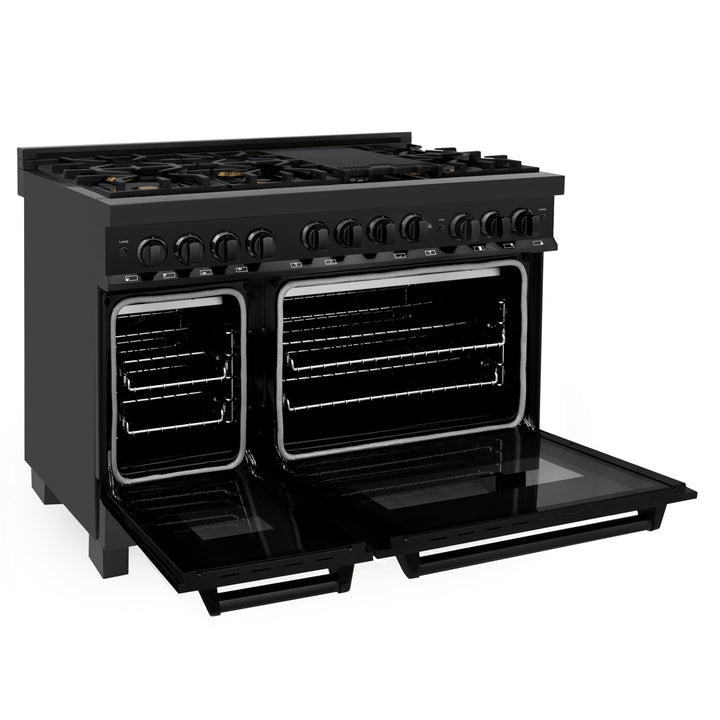 ZLINE KITCHEN AND BATH RGB36 ZLINE 36" Professional 4.6 cu. ft. Gas on Gas Range in Black Stainless Steel Color: Black Stainless Steel