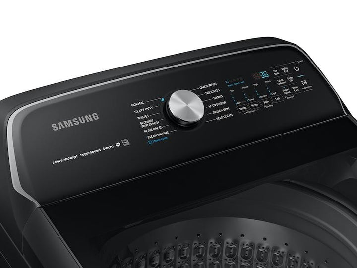 SAMSUNG WA54R7600AV 5.4 cu ft Top Load Washer with Super Speed in Black Stainless Steel