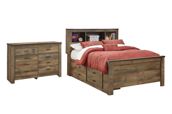 ASHLEY FURNITURE PKG005039 Full Panel Bed With 2 Storage Drawers With Dresser