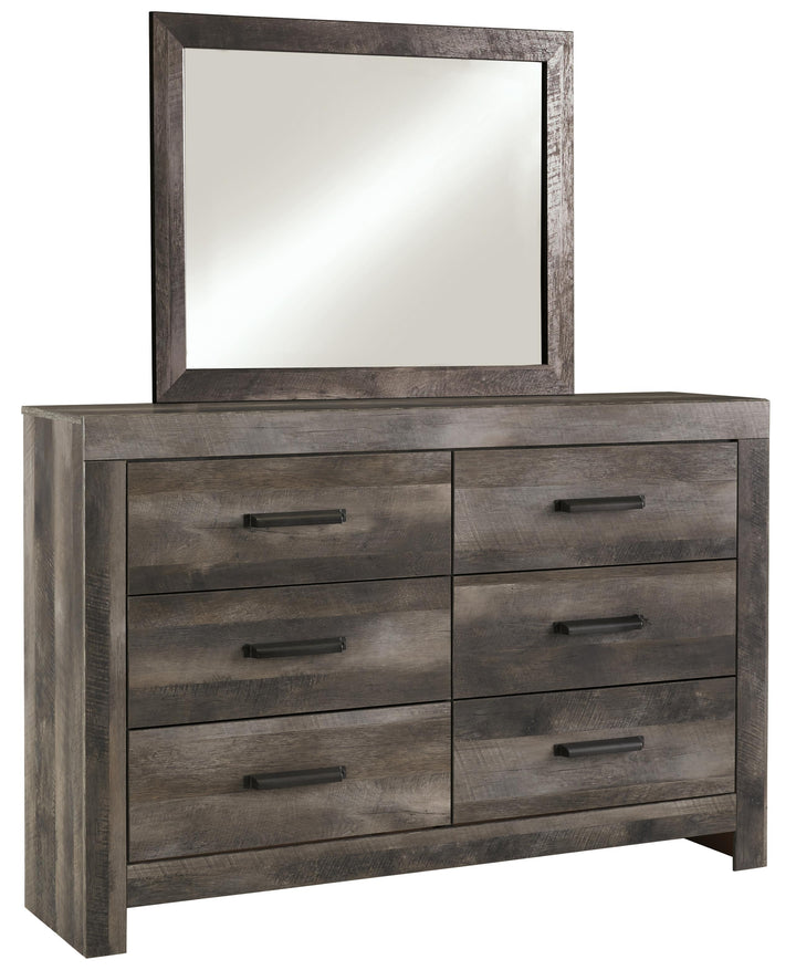 ASHLEY FURNITURE PKG005135 King Crossbuck Panel Bed With Mirrored Dresser