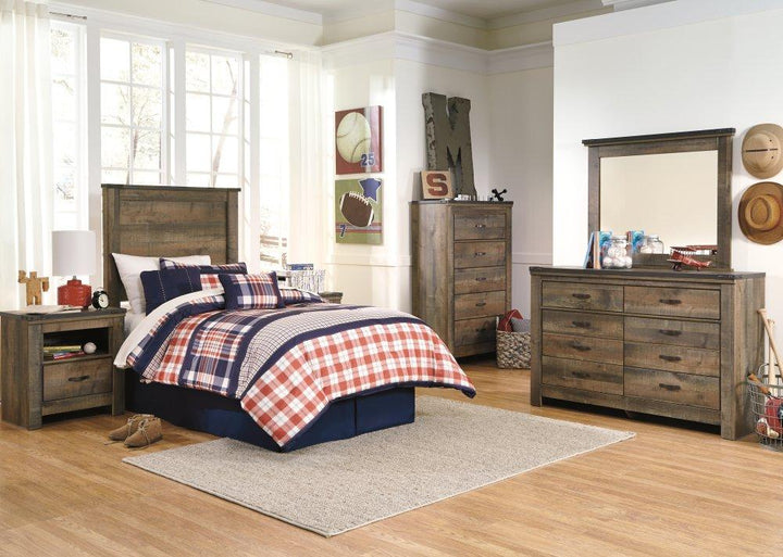 ASHLEY FURNITURE PKG005098 Twin Panel Headboard With Mirrored Dresser