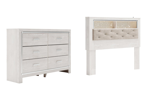 ASHLEY FURNITURE PKG009478 Queen Bookcase Headboard With Dresser
