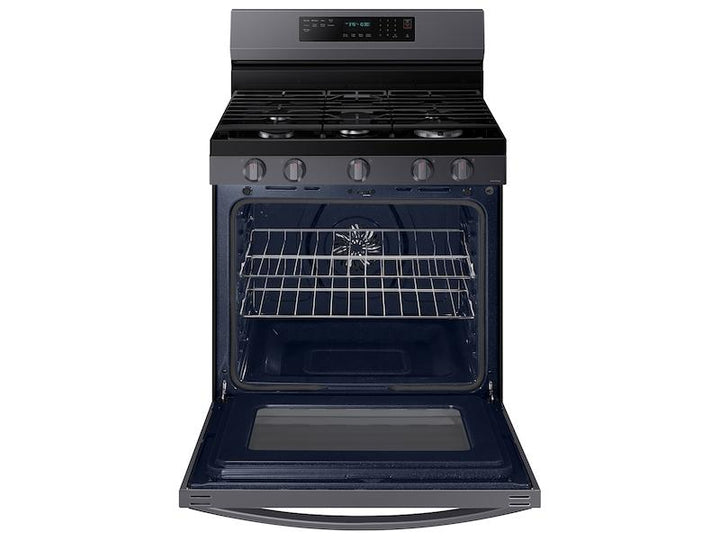 SAMSUNG NX60A6711SG 6.0 cu. ft. Smart Freestanding Gas Range with No-Preheat Air Fry and Convection+ in Black Stainless Steel