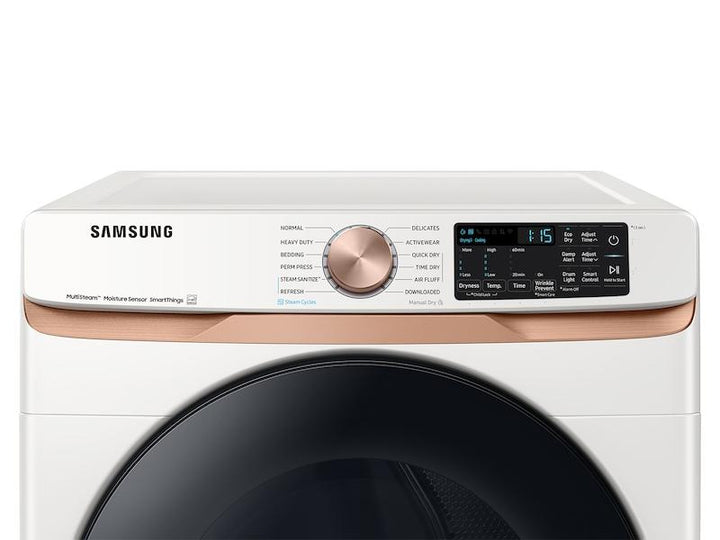 SAMSUNG DVE50BG8300EA3 7.5 cu. ft. Smart Electric Dryer with Steam Sanitize+ and Sensor Dry in Ivory