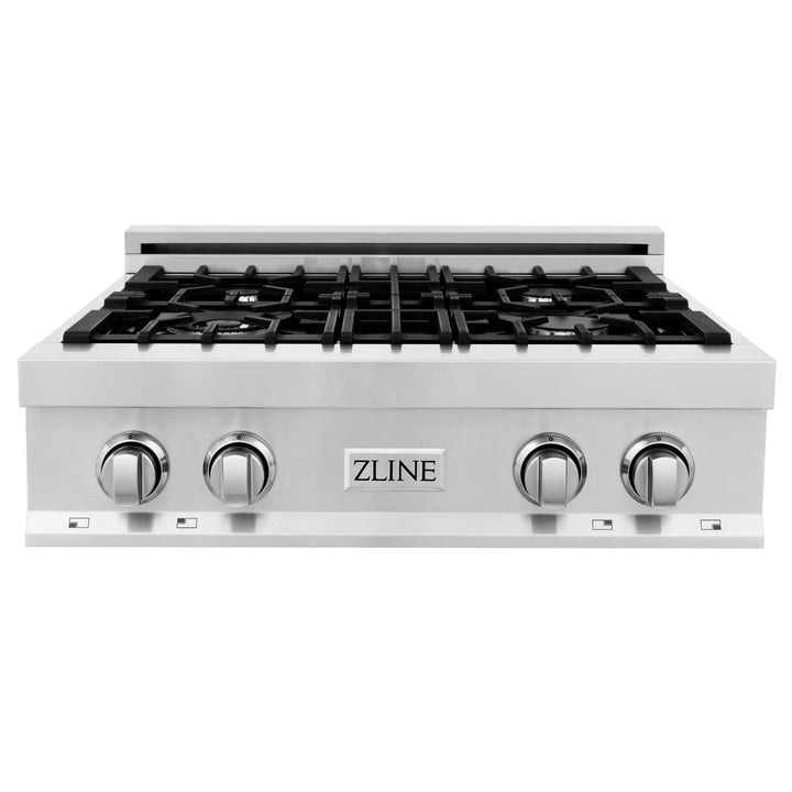 ZLINE KITCHEN AND BATH RT30 ZLINE 30" Porcelain Gas Stovetop with 4 Gas Burners Color: Stainless Steel