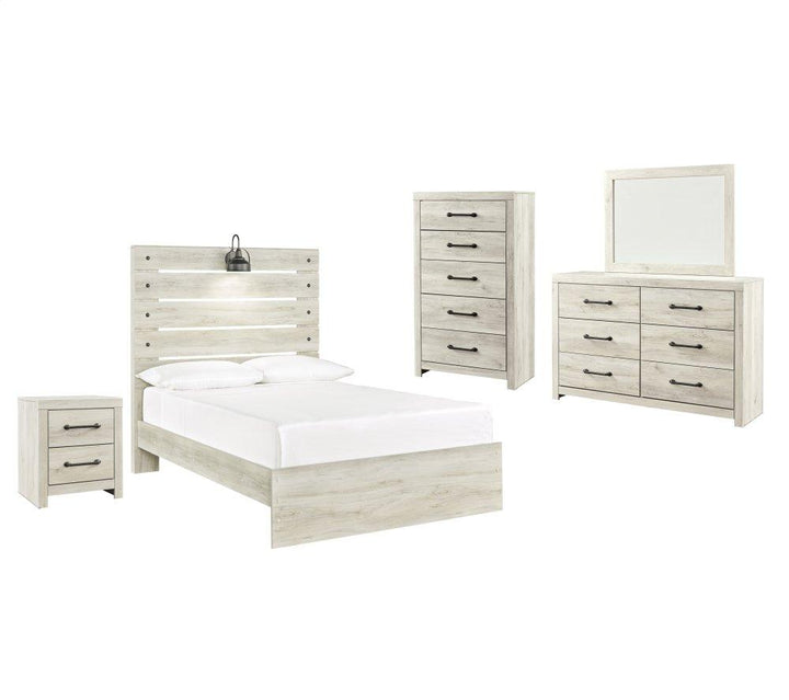 ASHLEY FURNITURE PKG003041 Full Panel Bed With Mirrored Dresser, Chest and Nightstand