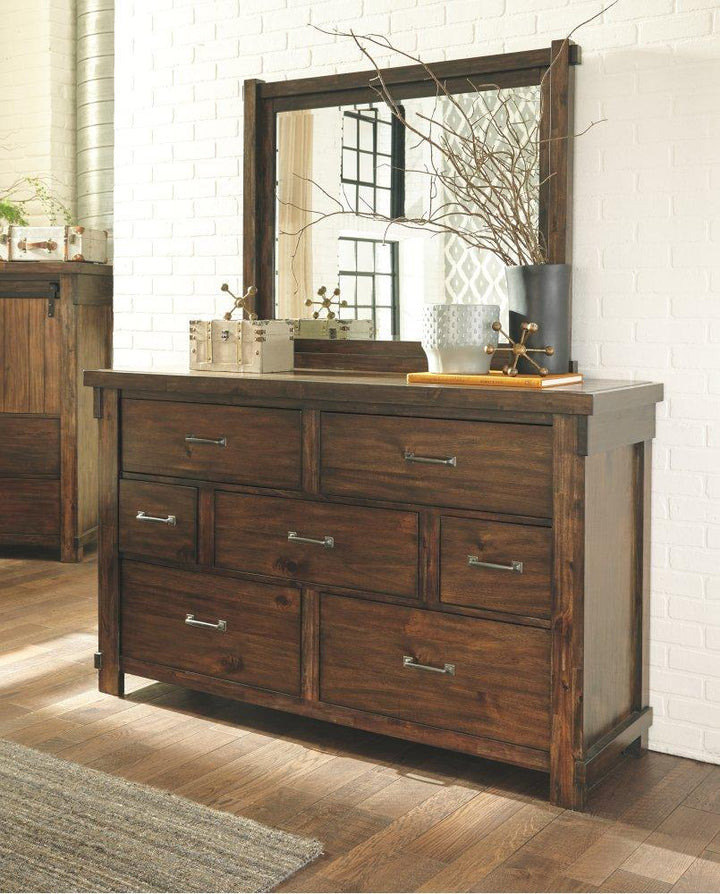 ASHLEY FURNITURE PKG006358 King Panel Bed With Mirrored Dresser, Chest and 2 Nightstands