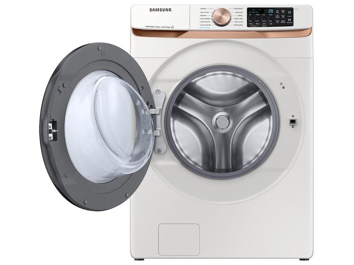 SAMSUNG WF50BG8300AEUS 5.0 cu. ft. Extra Large Capacity Smart Front Load Washer with Super Speed Wash and Steam in Ivory