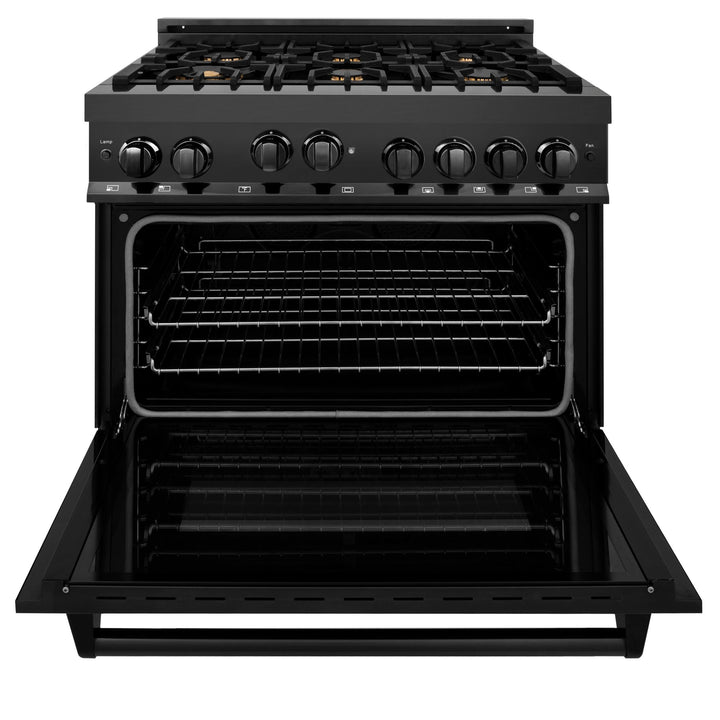 ZLINE KITCHEN AND BATH RGBBR30 ZLINE 30" 4.0 cu. ft. Range with Gas Stove and Gas Oven in Black Stainless Steel with Brass Burners