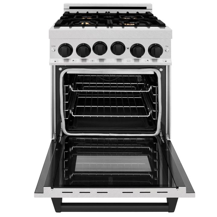 ZLINE KITCHEN AND BATH RGSZSN24CB ZLINE Autograph Edition 24" 2.8 cu. ft. Range with Gas Stove and Gas Oven in DuraSnow R Stainless Steel with Champagne Bronze Accents Color: Champagne Bronze