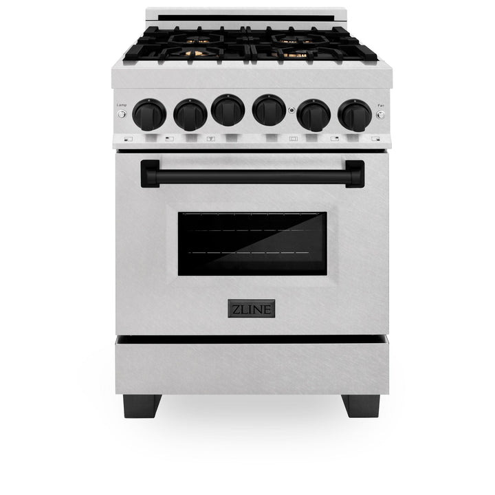 ZLINE KITCHEN AND BATH RGSZSN24G ZLINE Autograph Edition 24" 2.8 cu. ft. Range with Gas Stove and Gas Oven in DuraSnow R Stainless Steel with Champagne Bronze Accents Color: Gold